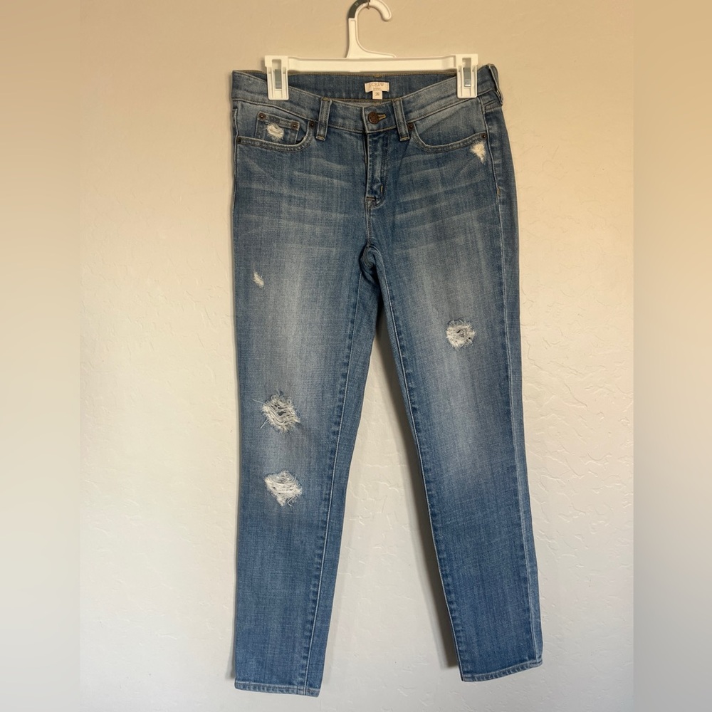 J. Crew Women's Distressed Skinny Jeans - Blue